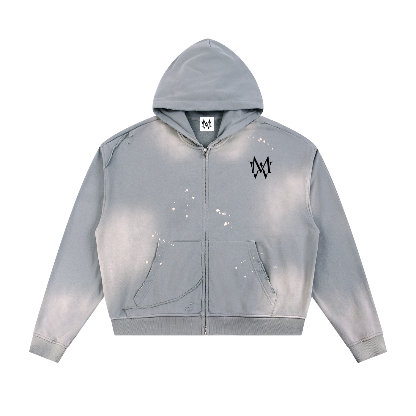 Motion Wrld Raw Edge Fleece Zip Hoodie