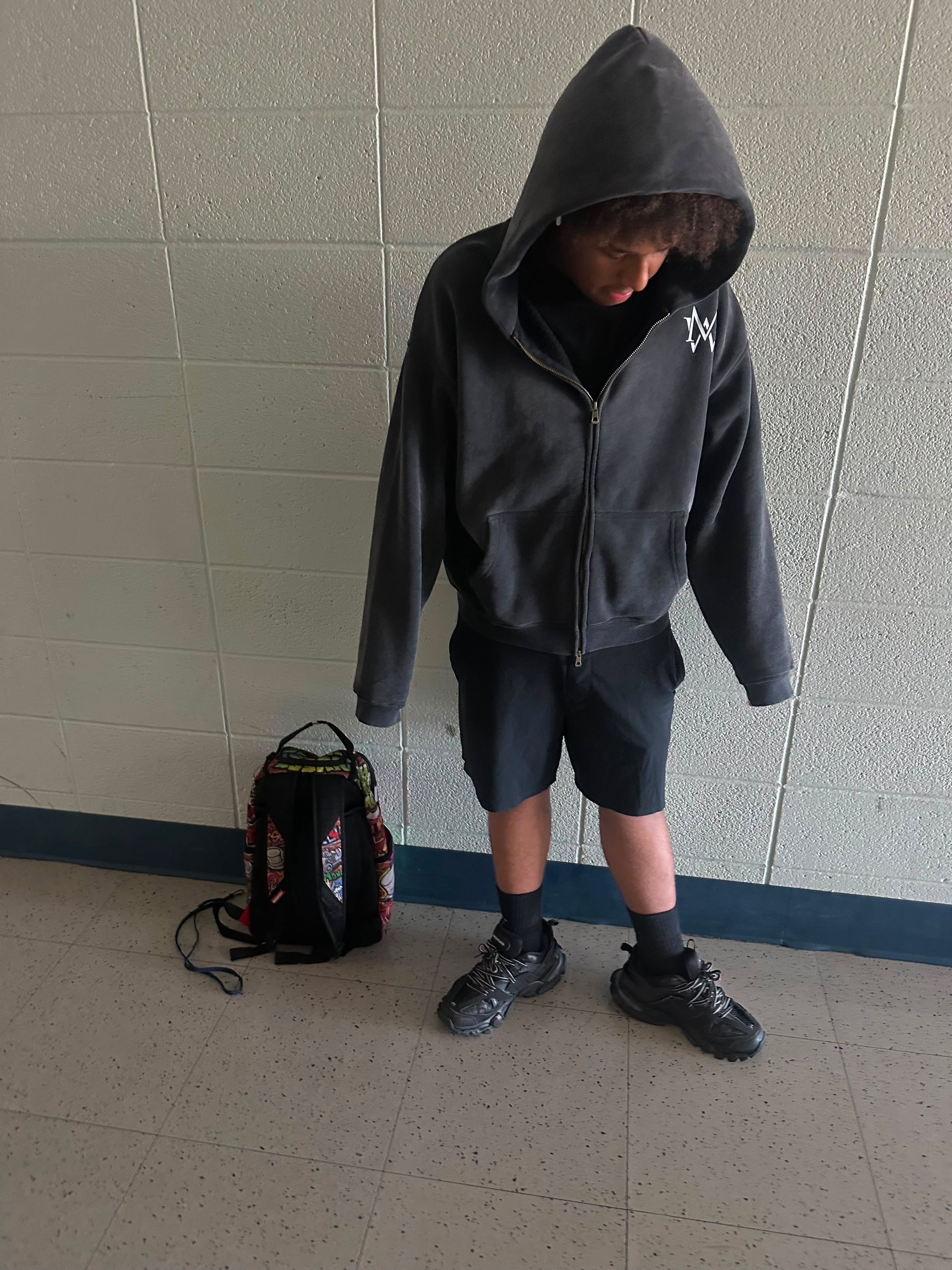 Motion Wrld Two-way Zipper Boxy Fleece Hoodie