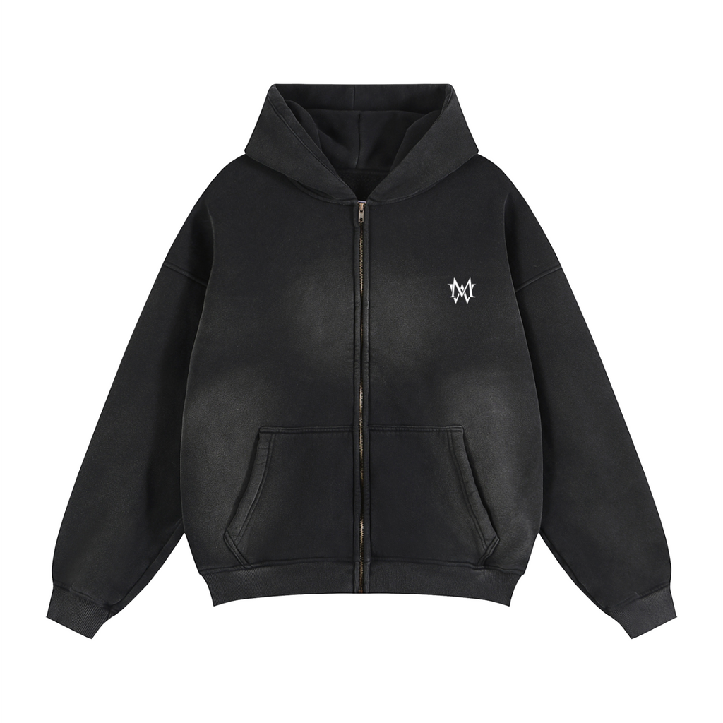 Motion Wrld Two-way Zipper Boxy Fleece Hoodie