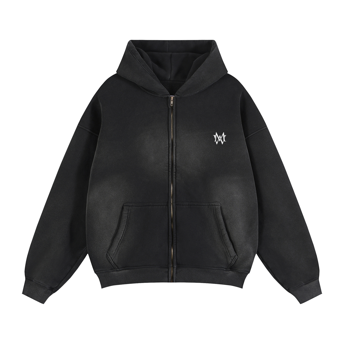 Motion Wrld Two-way Zipper Boxy Fleece Hoodie