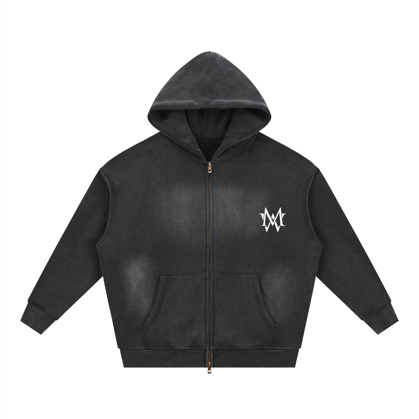 Motion Wrld Two-way Zipper Boxy Fleece Hoodie