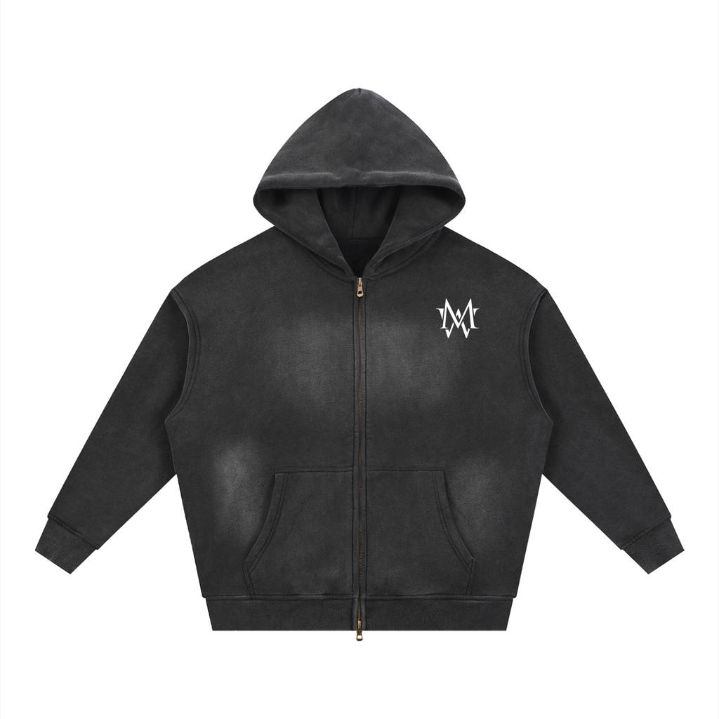 Motion Wrld Two-way Zipper Boxy Fleece Hoodie