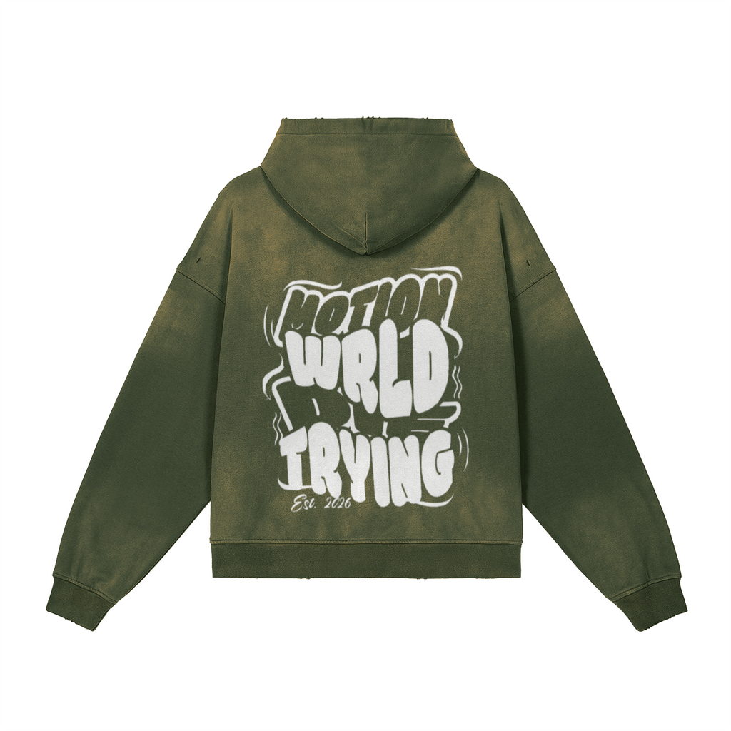 MW Full-zip Washed effect Zip up Hoodie