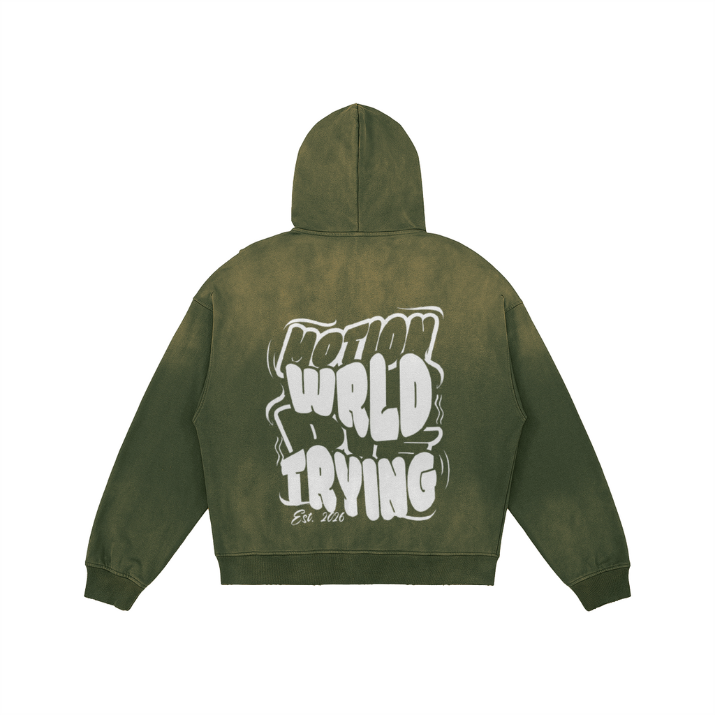 MW Full-zip Washed effect Zip up Hoodie