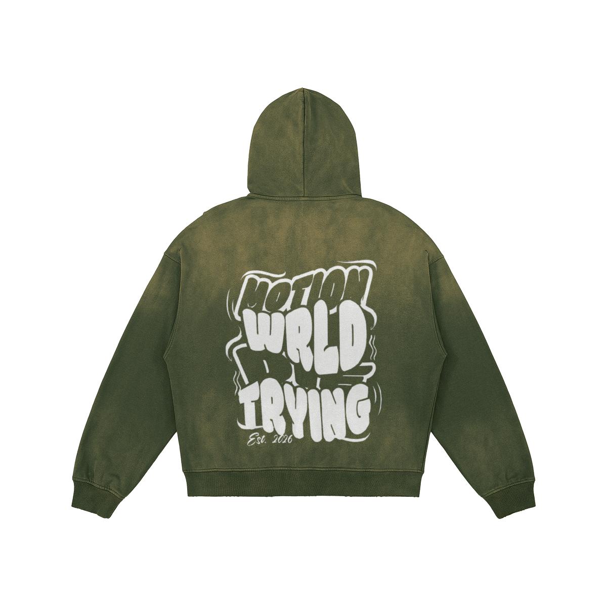 MW Full-zip Washed effect Zip up Hoodie