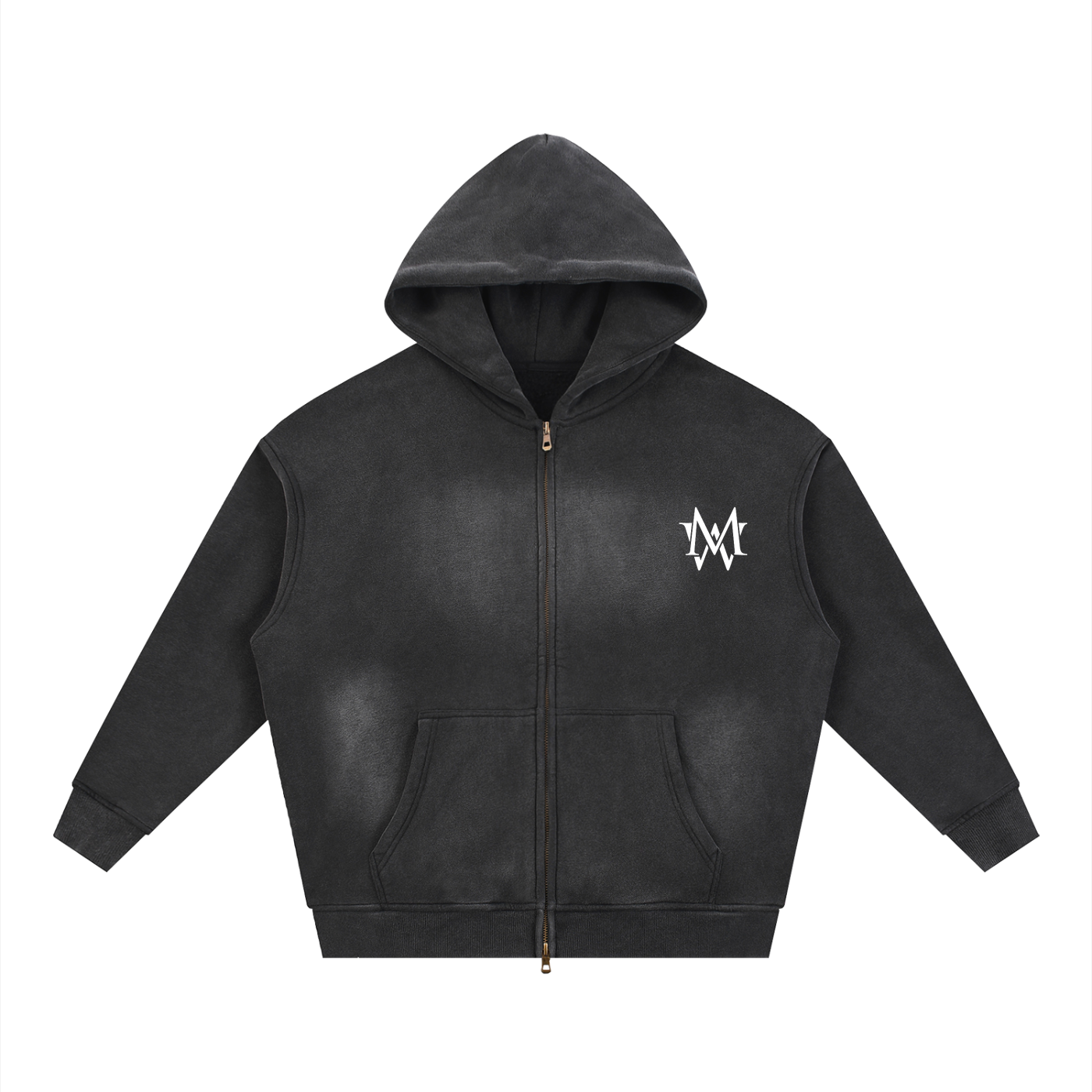 Motion Wrld Two-way Zipper Boxy Fleece Hoodie