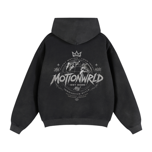 Motion Wrld Two-way Zipper Boxy Fleece Hoodie